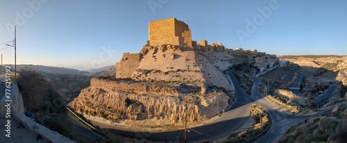 Konstfotografi Medieval Crusaders Castle in Al Karak - Jordan, Al Kerak fortrest in arab world