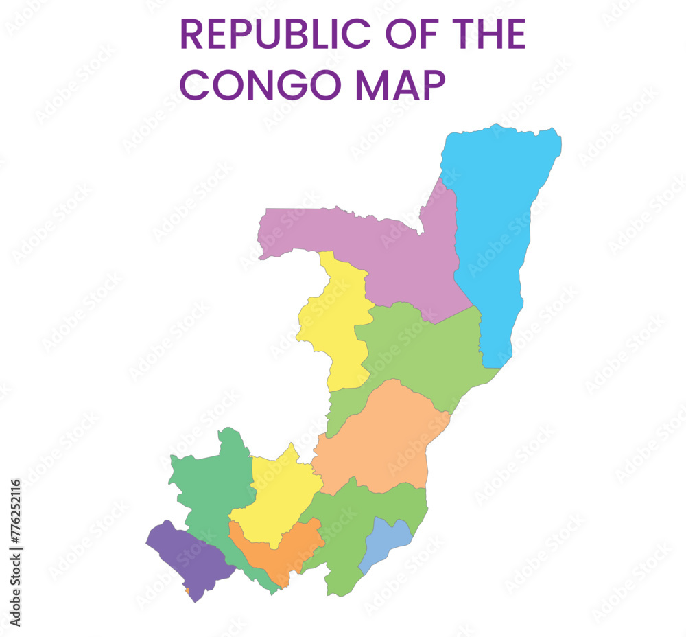 High detailed map of Republic of the Congo. Outline map of Republic of the Congo. Africa