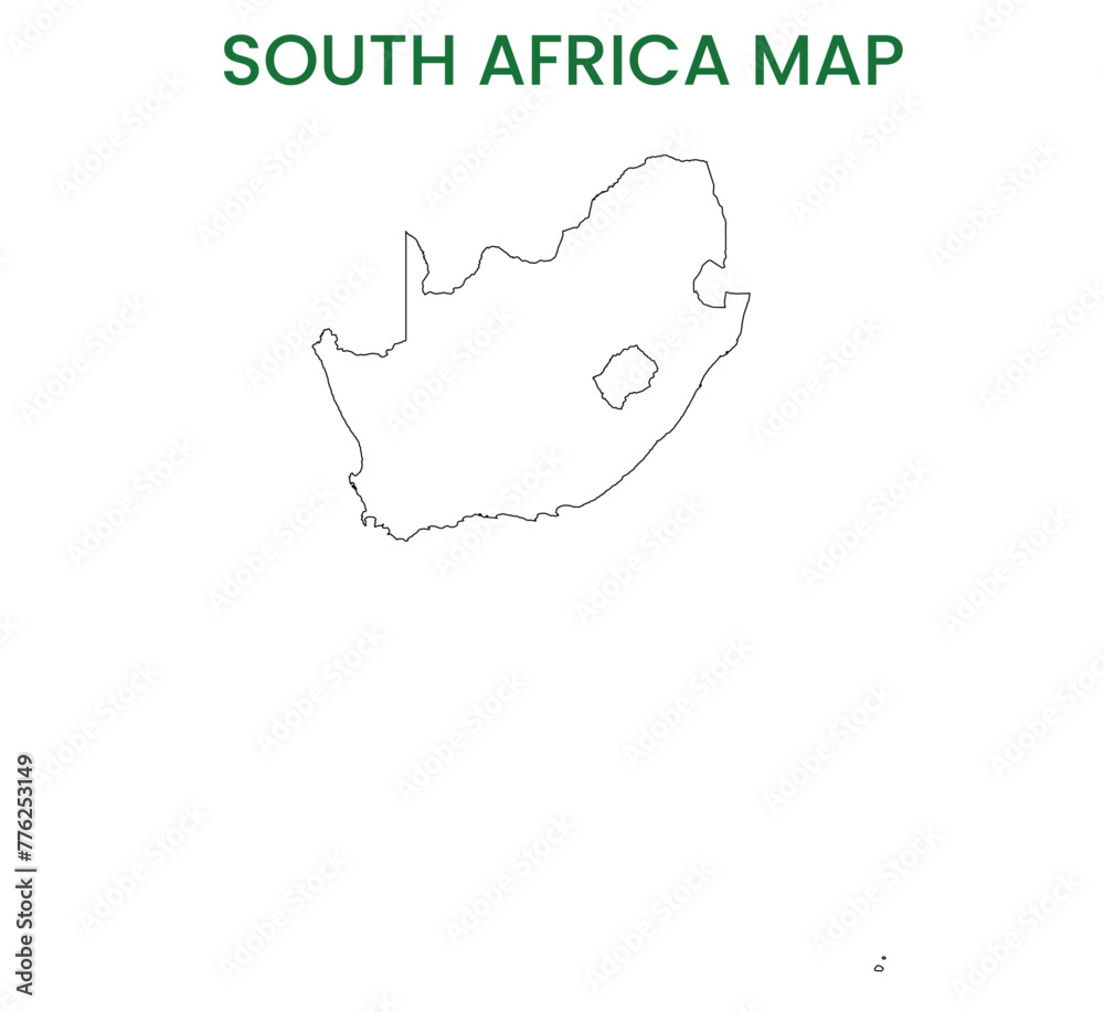 High detailed map of South Africa. Outline map of South Africa. Africa