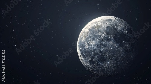 Close-Up of Moon With Stars Background © LUPACO IMAGES