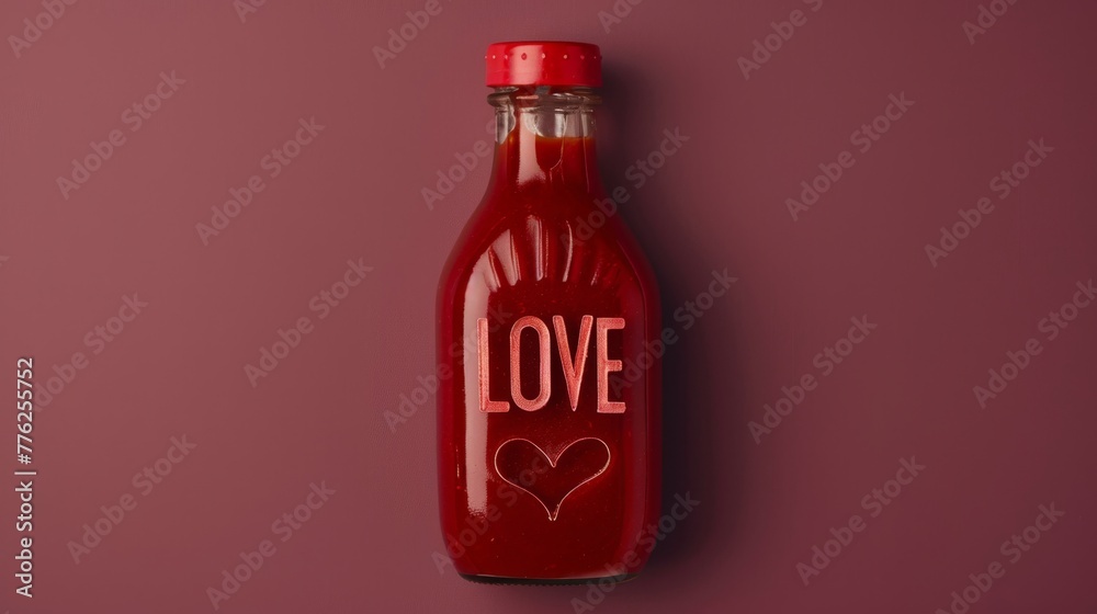 Bottle of Love Juice on Pink Background Bottle of Love Juice on Pink Background
