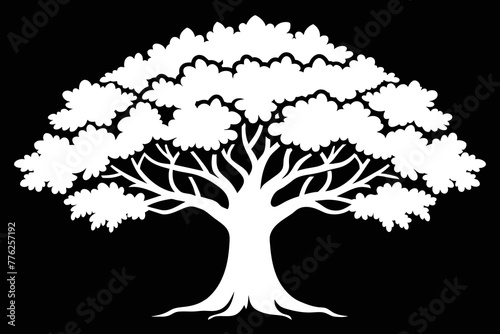 White oak tree vector design