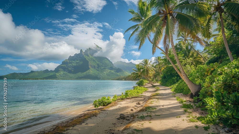 Matira Beach - French Polynesia generative ai