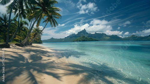 Matira Beach - French Polynesia generative ai photo