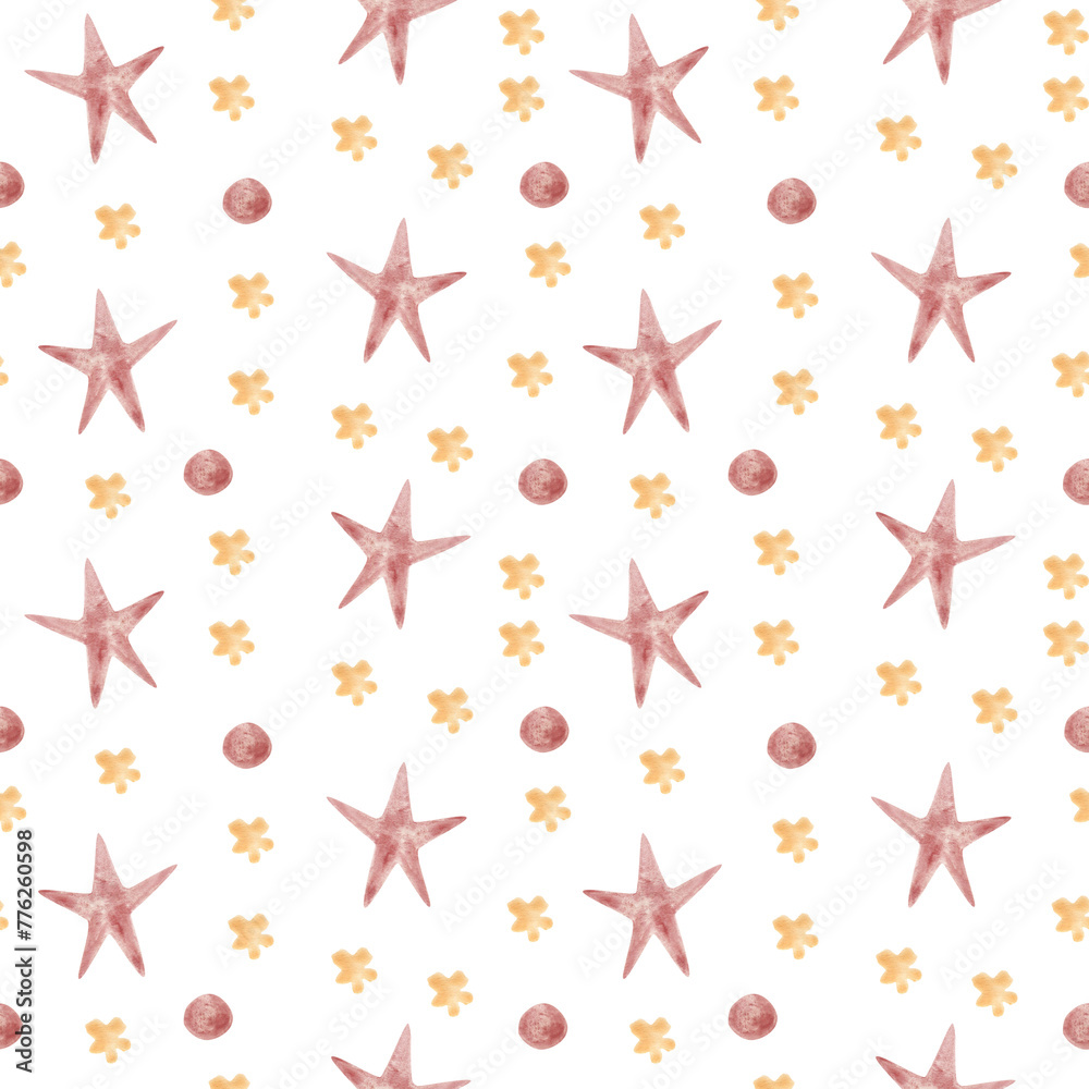 Seamless pattern with hand drawn painted stars. Ink illustration. Modern painted ornament for wrapping paper. Hand drawn stars elements. Seamless pattern with hand drawn painted stars. Ink illustration. Modern painted ornament for wrapping paper. Hand drawn stars elements.