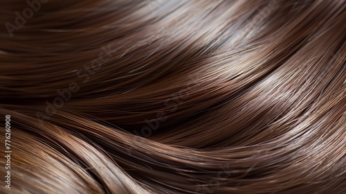 Glossy, long, straight brown hair showcasing the benefits of keratin treatment. This treatment provides nourishment and shine, resulting in a sleek and smooth hairstyle.