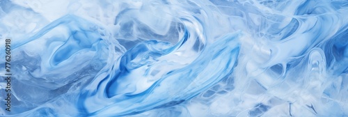 Swirling Blue And White Abstract Design. Fluid Motion Background. Generative AI