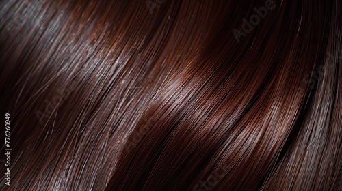 Glossy  long  straight brown hair showcasing the benefits of keratin treatment. This treatment provides nourishment and shine  resulting in a sleek and smooth hairstyle.