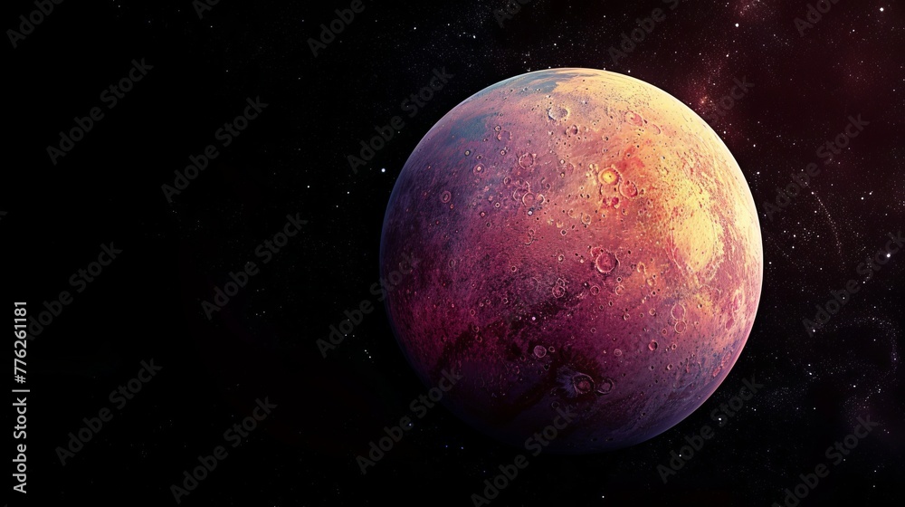 Obraz premium Planet Orbiting Among Stars