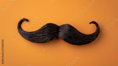 Fake Moustache on Yellow Background