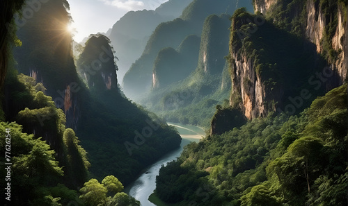 Mountains beach sea, fantastic scenery