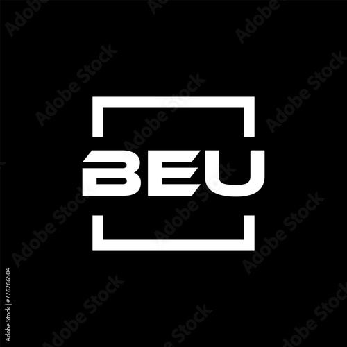 Initial letter BEU logo design. BEU logo design inside square. photo