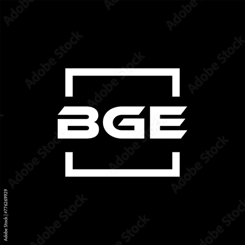 Initial letter BGE logo design. BGE logo design inside square. photo