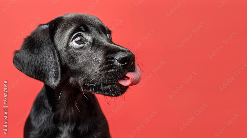 hungry labrador puppy, sticking out his tongue generative ai hungry labrador puppy, sticking out his tongue generative ai