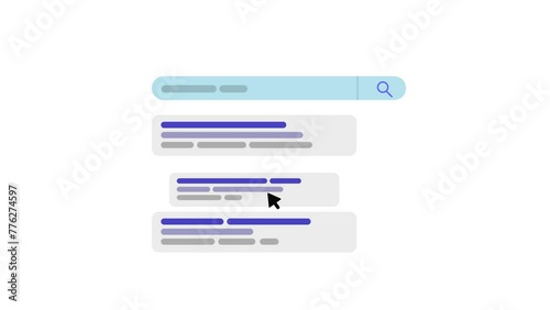 Website SEO Marketing Animation. cursor types, 3 pages appear, cursor drags 3rd page to 1st. animated badge appear. Available in white and transparent background