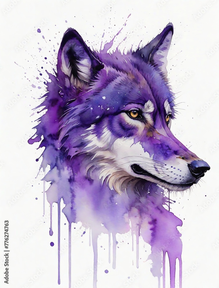 abstract watercolor painitng of wolf head abstract watercolor painitng of wolf head