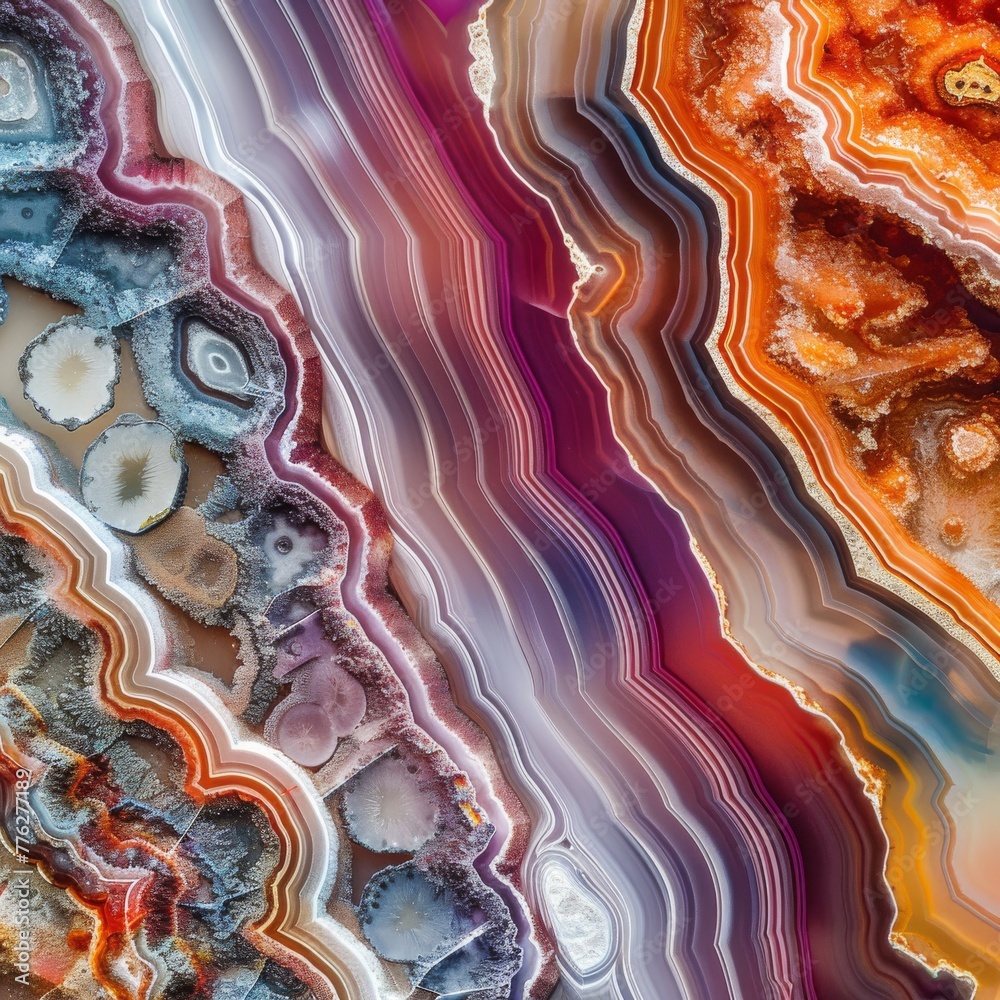 Lake Superior Agate. An image of agate from the Great Lakes region, displaying its distinctive bands and colors