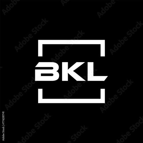 Initial letter BKL logo design. BKL logo design inside square.