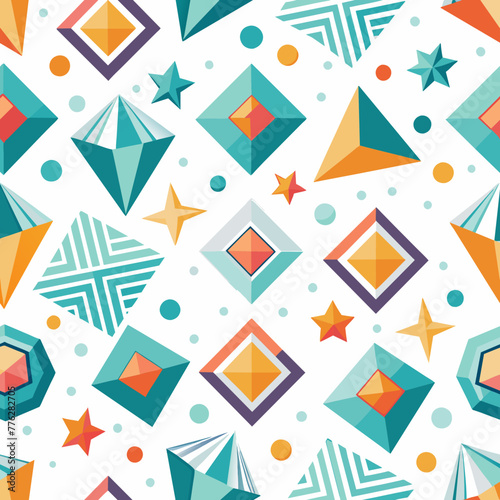 Seamless pattern with geometric shapes