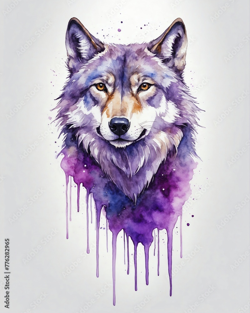 abstract watercolor painitng of wolf head abstract watercolor painitng of wolf head