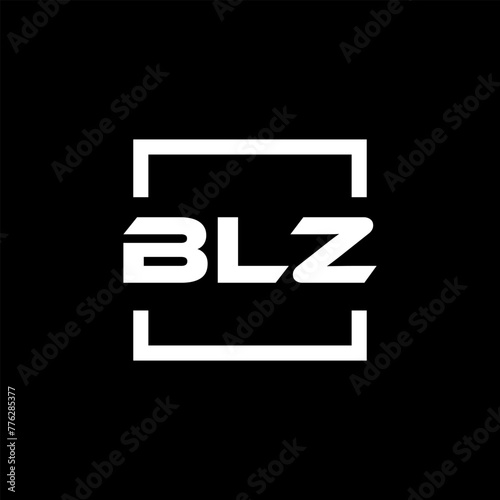 Initial letter BLZ logo design. BLZ logo design inside square.