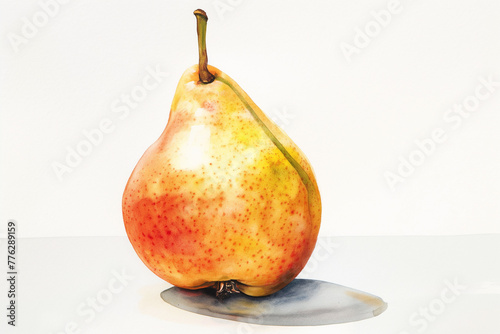 pear on a white background watercolor drawing