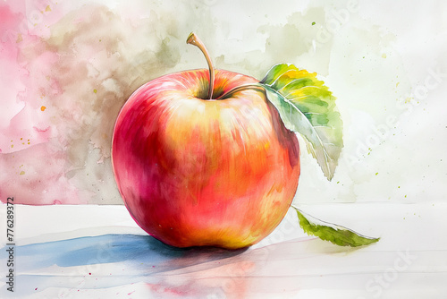 apple watercolor drawing