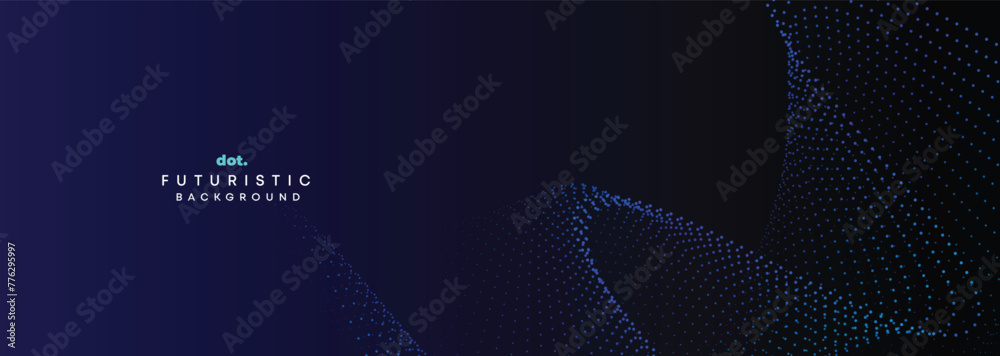 Dark Blue Green Gradient Flowing Dot Waving Particle Geometric Technology Abstract Banner Background. Digital Futuristic Navy Blue Dotted Wave Concept For Science, Music cover, website, header Dark Blue Green Gradient Flowing Dot Waving Particle Geometric Technology Abstract Banner Background. Digital Futuristic Navy Blue Dotted Wave Concept For Science, Music cover, website, header