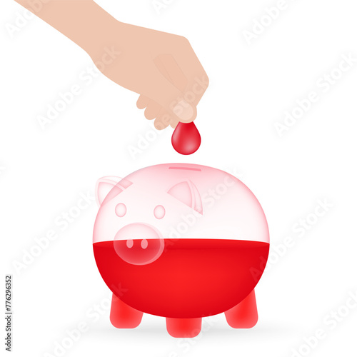 Blood Donation Concept. World Blood Donor Day. Vector Illustration. 