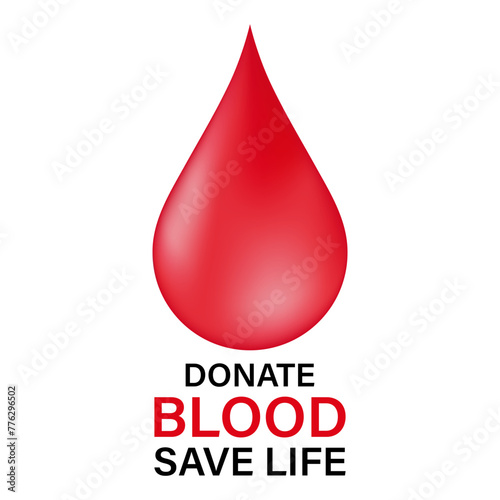 Blood Drop. Blood Donation Concept. World Blood Donor Day. Vector Illustration. 