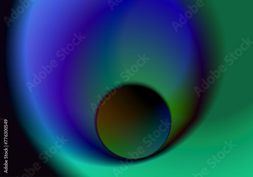 Fondo de pantalla. Fondo abstracto en azul y verde. Caracola. Agujero