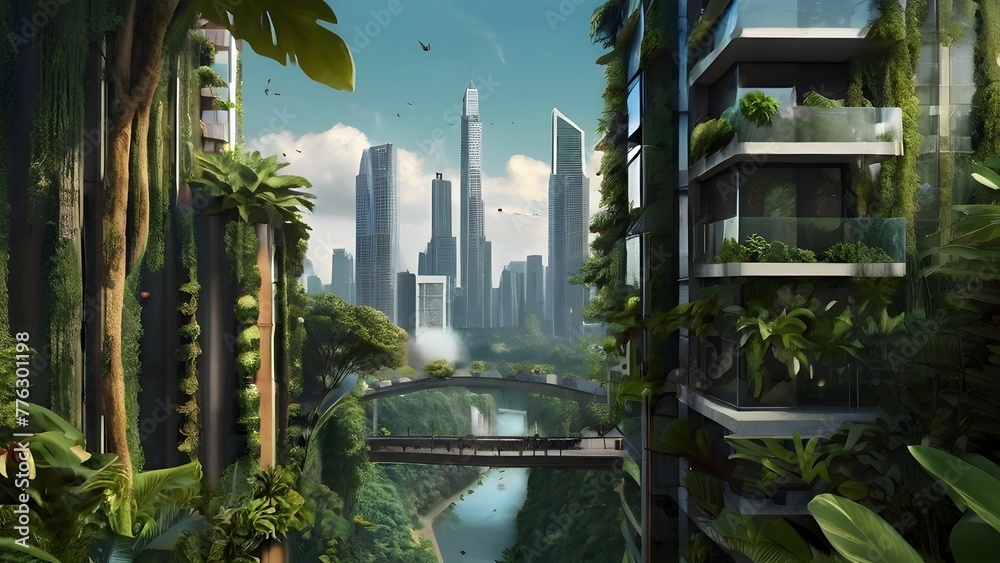 Futuristic green city.