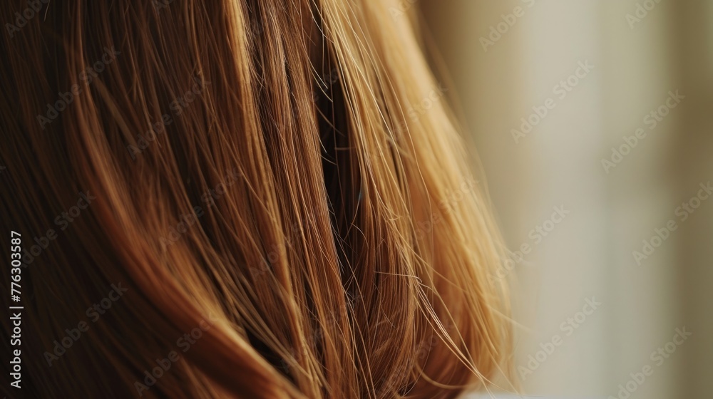 woman seen from behind with light brown, straight hair, generative ai woman seen from behind with light brown, straight hair, generative ai