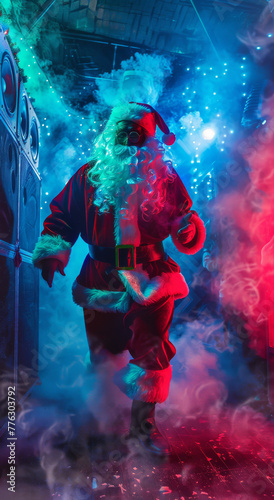 Vibrant Christmas Night Club with Santa, Fog, and Dancing Lights  © Creative Valley