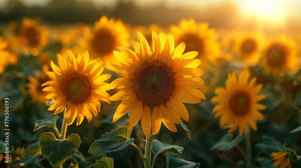 sunflower field in summer