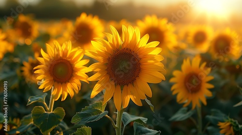 sunflower field in summer