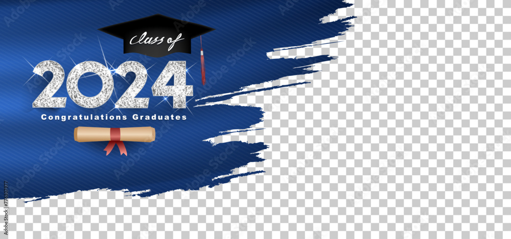 Vetor de Class of 2024 Vector text for graduation silver design ...
