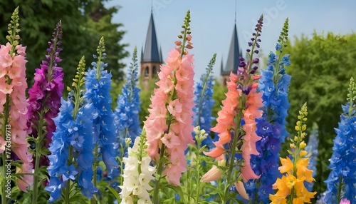 A-Vibrant-Delphinium-With-Tall-Spires-Of-Colorful- 2