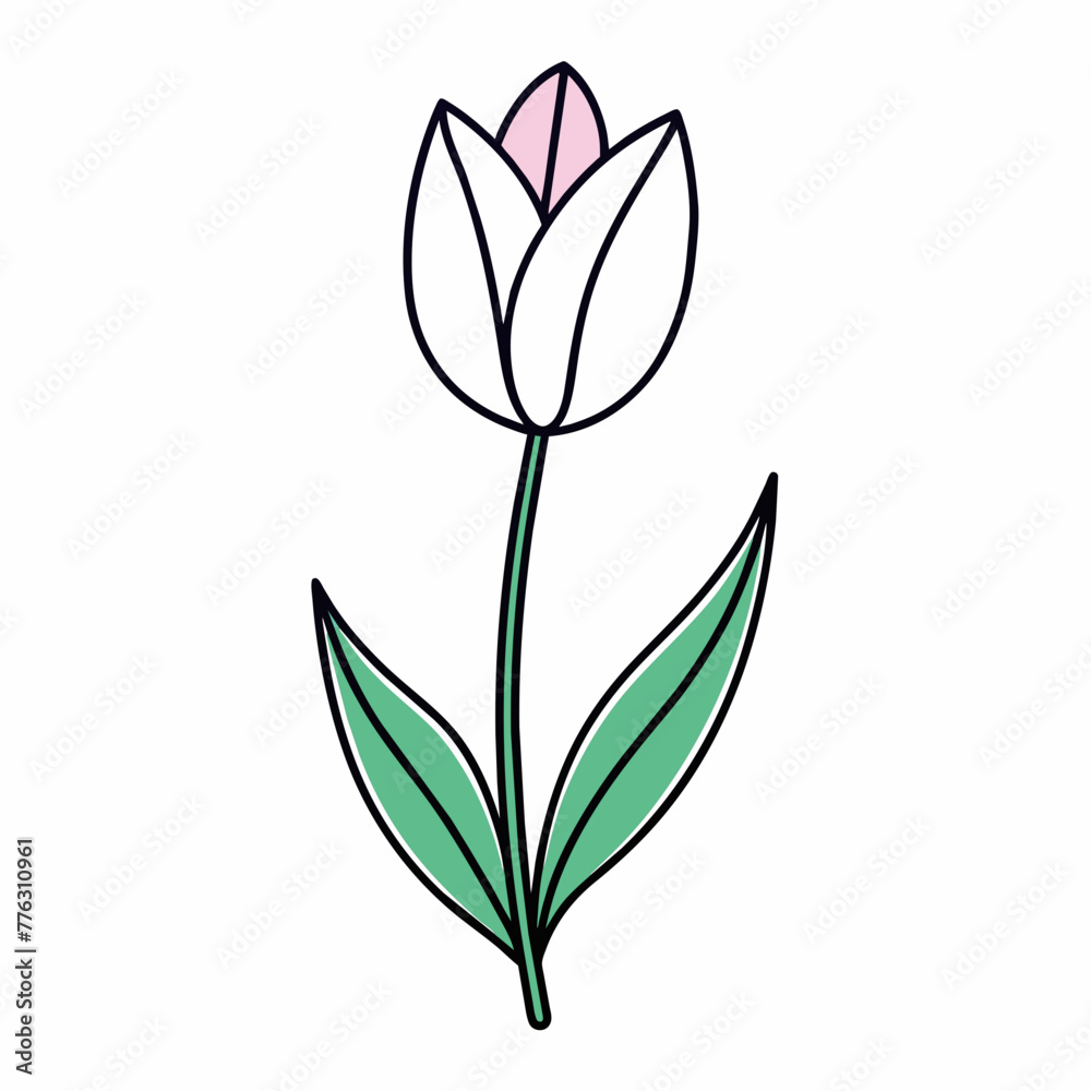 Tulip one line drawing