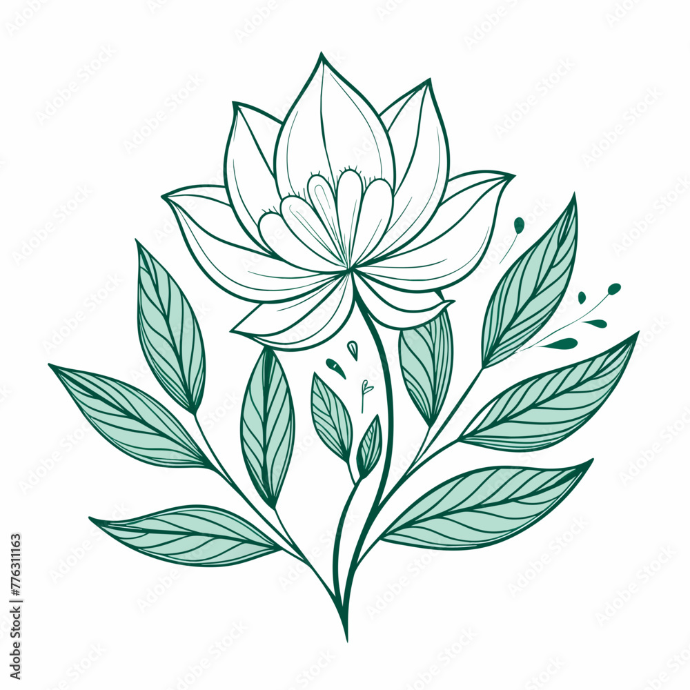 Minimal drawn floral botanical line art Minimal drawn floral botanical line art