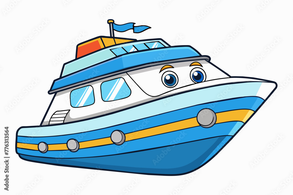 mini fishing yacht boat vector illustration mini fishing yacht boat vector illustration