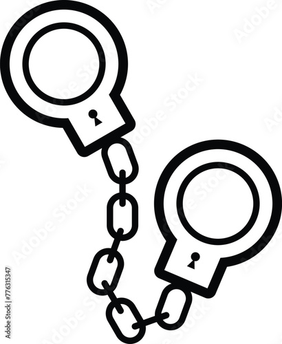 Handcuffs or hand restraints for criminals flat vector icon collection. Vector Illustration.