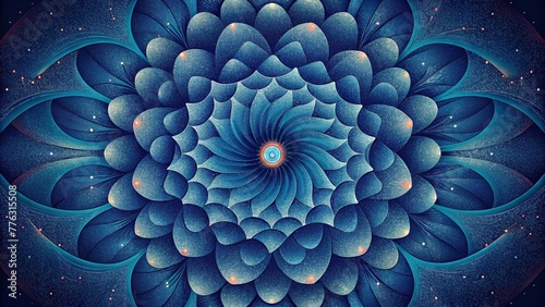 A kaleidoscope of circular illusions blurring together into a brilliant display. photo