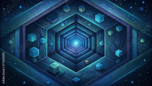 A labyrinth of shimmering hexagons beckoning you deeper and deeper into its hypnotic depths.