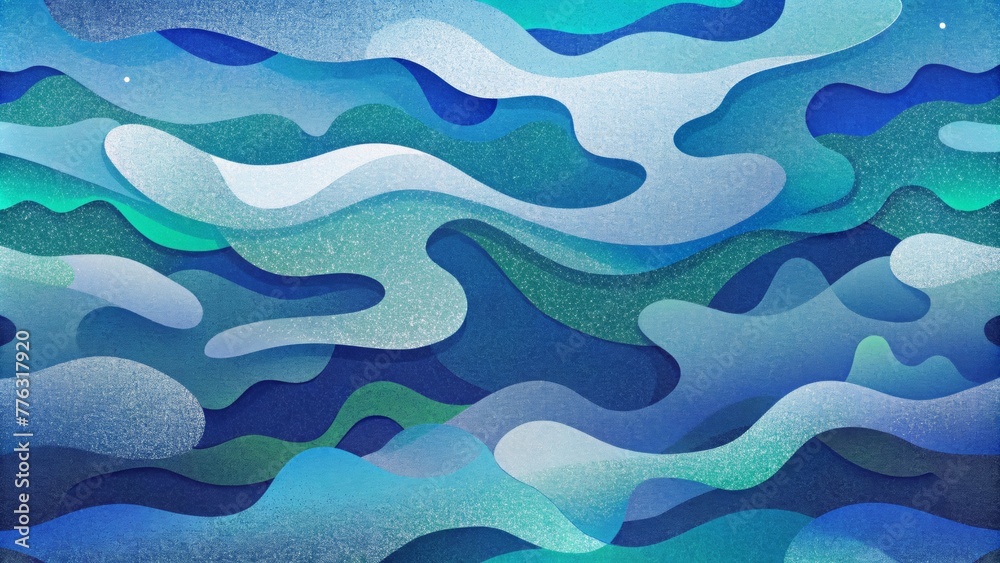 A serene and soothing abstract camo featuring layers of cool blues tranquil greens and calming greys creating a sense of stillness and nature. A serene and soothing abstract camo featuring layers of cool blues tranquil greens and calming greys creating a sense of stillness and nature.