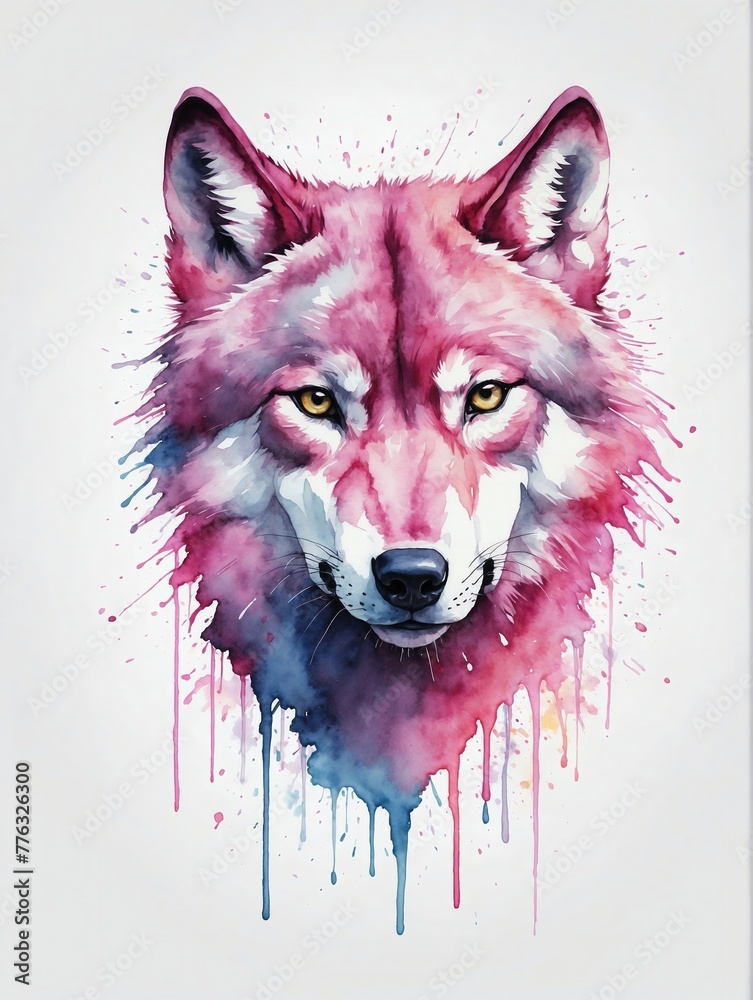 abstract watercolor painitng of wolf head abstract watercolor painitng of wolf head