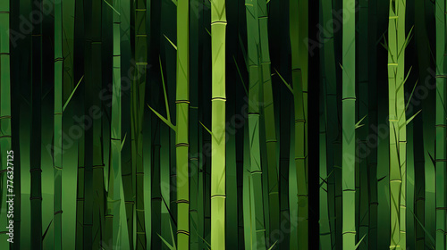 Seamless illustration of green bamboo grove.