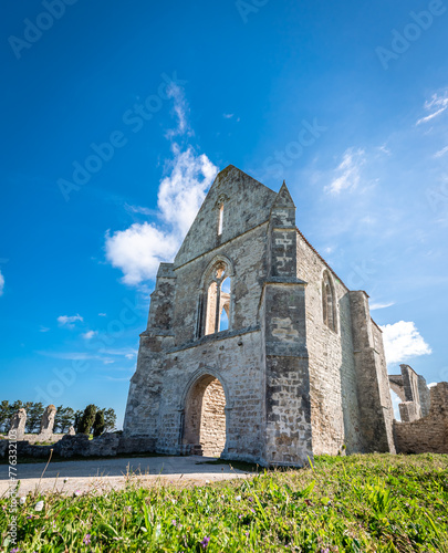 The ruin of the Xl century abbey des chateliers on the island of ile de re,france. photo