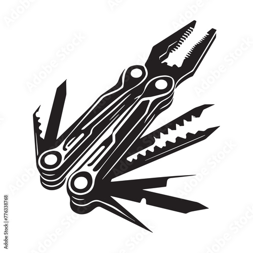 Vintage Tool Silhouette, Classic Black and White Toolscape, Black and White Toolscape, versatile multitool silhouettes, versatile multitool silhouettes PNG	