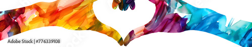 Colorful hand silhouette forming a heart, diversity equity inclusion